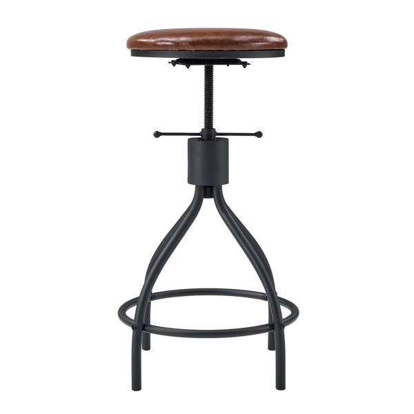 1桌4椅 棕色 213*40*94cm 吧桌椅套装 椅子带转盘  3cm假厚+铁+PU 桌面截断-3