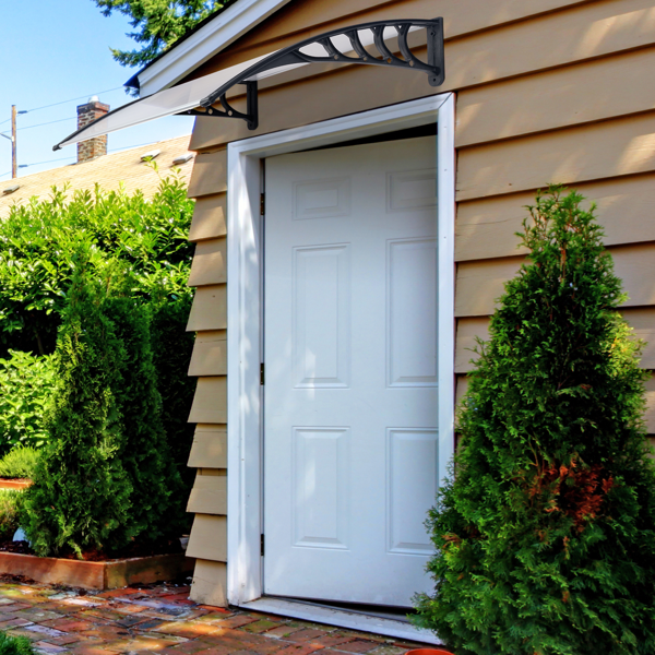 【同款编码：29975683】40*38in 透明板黑色支架 雨篷 塑料支架 阳光板 前后铝条-25