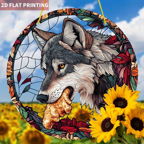 CIFbuy秋季花卉波西米亚风格野狼亚克力挂饰家居墙艺感恩节礼物（TikTok、temu下自提）-6