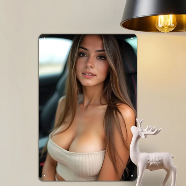 CIFbuy二维复古裸女铝制墙面装饰 无框风格预钻孔 (TikTok、temu下自提)-3