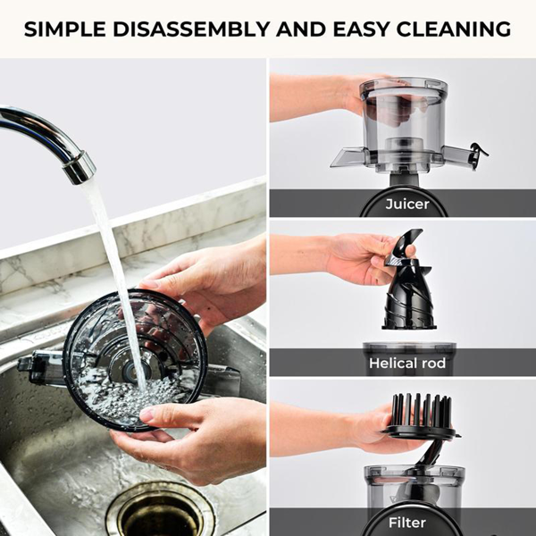 榨汁机，慢速榨汁机，宽口进料槽冷压榨汁机，适用于蔬菜水果，高出汁率-5