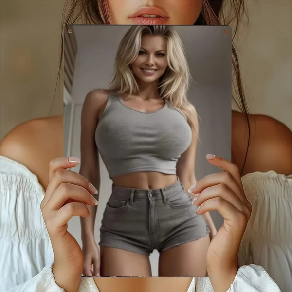 CIFbuy二手自信金发女士2D金属墙饰 室内外花园客厅装饰(TikTok、temu下自提)-3