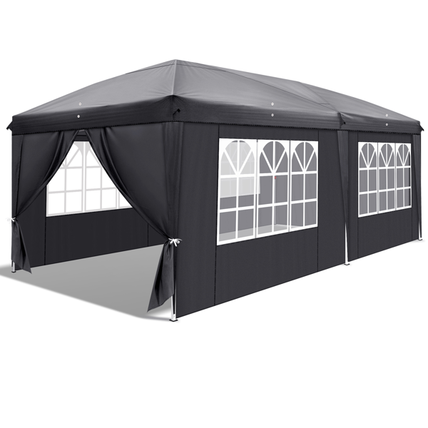 10*20ft  深灰色  6片面-4个窗  28/22MM脚管 10X20MM交叉杆  折叠棚 210D牛津布  喷塑铁管  配拎包 便携-12