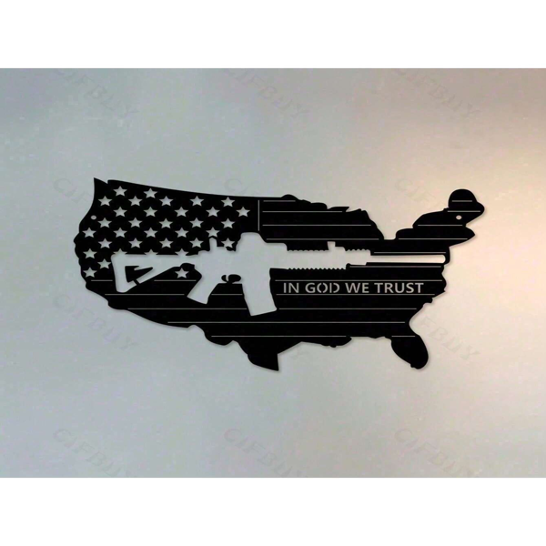 CIFbuy复古美国旗3件套墙面装饰铁制爱国星条自由女神家居礼品（TikTok、temu下自提）-6