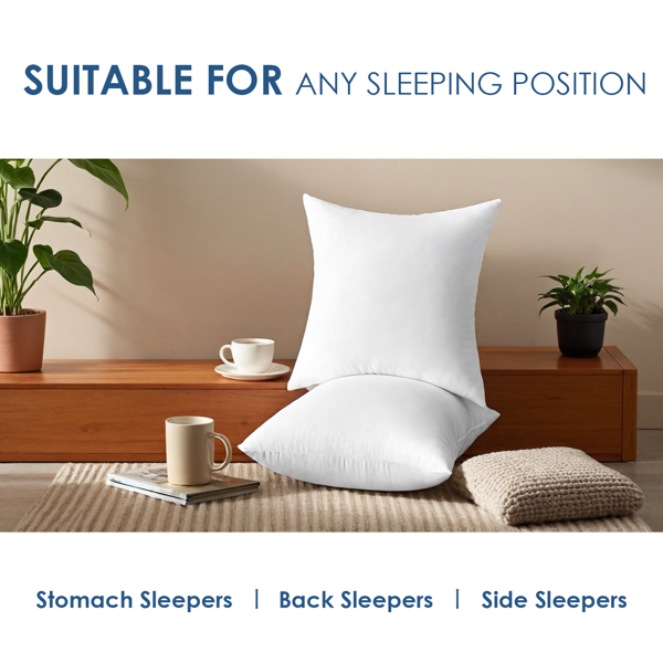 简约而不简单的基础款抱枕芯。一对20英寸白色枕芯，填充均匀，外形挺括。无论是放置在沙发上增添层次，还是置于床上作为靠垫，都能提供实用舒适的支撑。无枕套，随心而变。-3