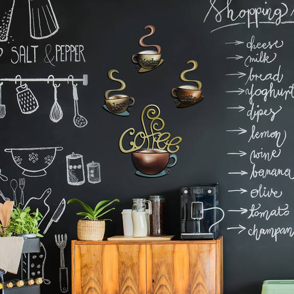 CIFbuy金属咖啡杯墙面装饰复古厨房咖啡吧装饰品（TikTok、temu下自提）-5