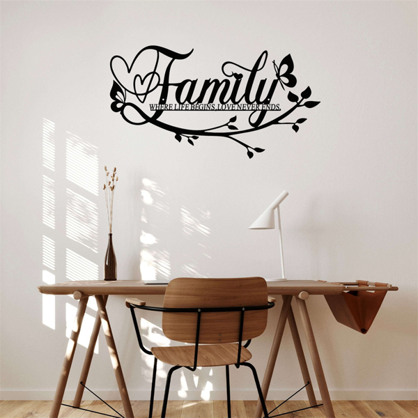 CIFbuy复古花卉墙面装饰牌优雅手写幸福之家标识农家田园风格客厅卧室玄关装饰(TikTok、temu下自提)-7