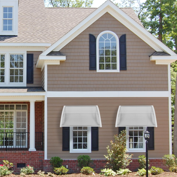 【同款编码：49094033】40*32in 透明板白色支架 雨篷 塑料支架 阳光板 前后铝条-23