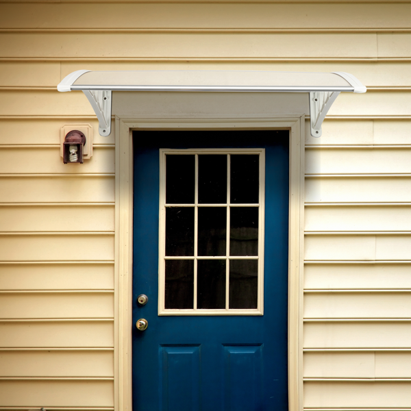 【同款编码：49094033】40*32in 透明板白色支架 雨篷 塑料支架 阳光板 前后铝条-29