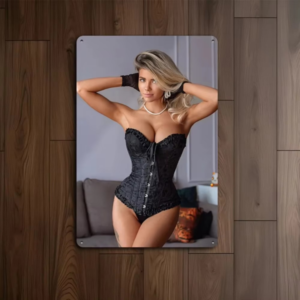 CIFbuy复古金发女郎黑色蕾丝胸衣墙饰 家居办公室装饰品（TikTok、temu下自提）-6