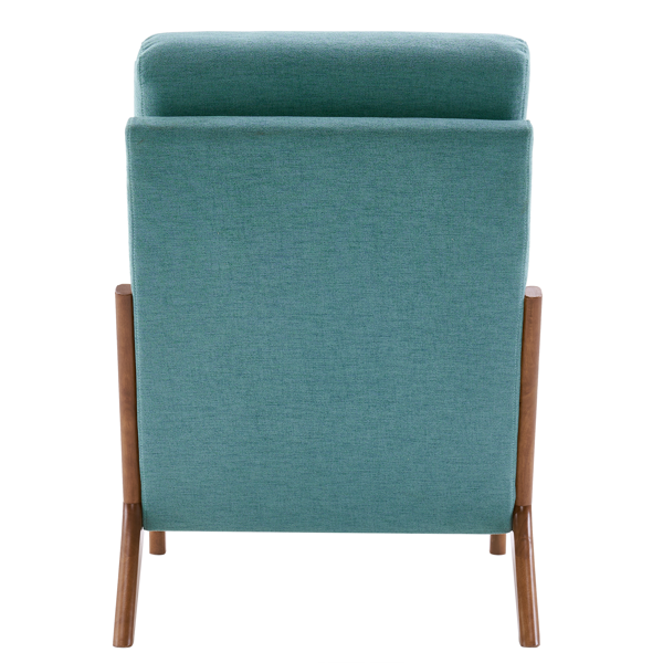 全拆 实木扶手 高背 靠背铁架麻布 青色 室内休闲椅-15