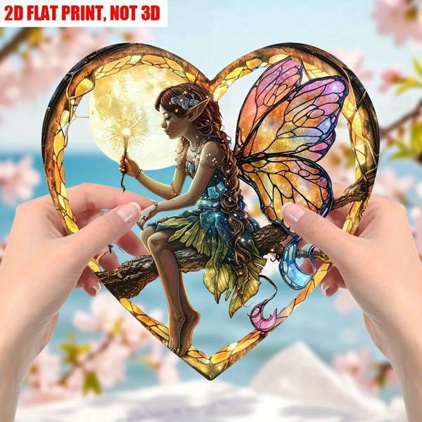 CIFbuy亚克力太阳捕捉器墙饰仿彩色玻璃爱心手工家居花园装饰（TikTok、temu下自提）-3