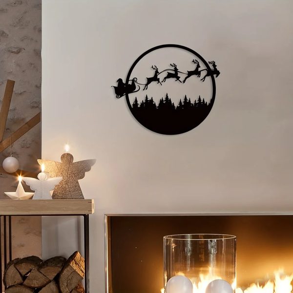 CIFbuy万圣节圣诞节双面24英寸金属墙面装饰挂件可翻转季节性家居饰品（TikTok、temu下自提）-8