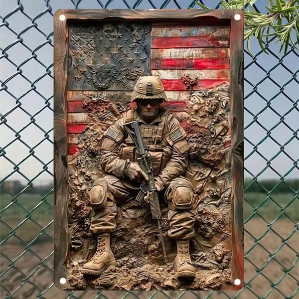 CIFbuy复古铁板浮雕乡村美国壁画耐用防潮家居办公装饰(TikTok、temu下自提)-7