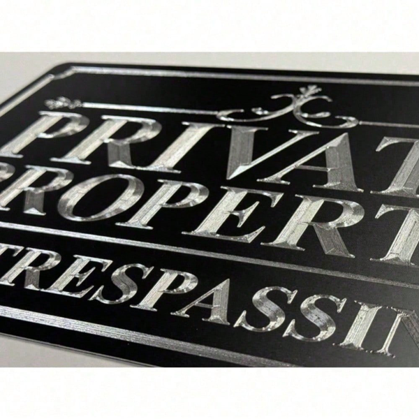 CIFbuy私人财产禁止进入标志 反光金属标牌 12x8英寸 室外警示牌 (TikTok、temu下自提)-9