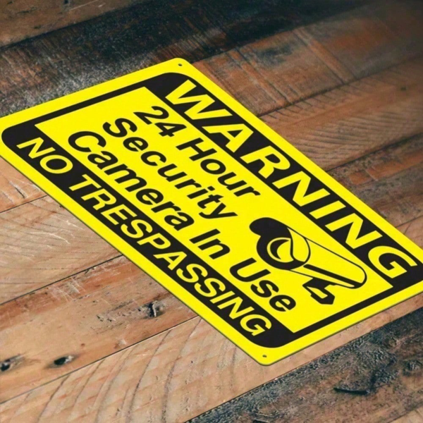 CIFbuy金属监控24小时视频监视安全告示牌适用于居家办公室室外防盗(TikTok、temu下自提)-3