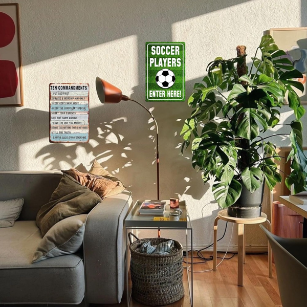 CIFbuy儿童足球主题金属挂钩卧室门牌装饰标语(TikTok、temu下自提)-2