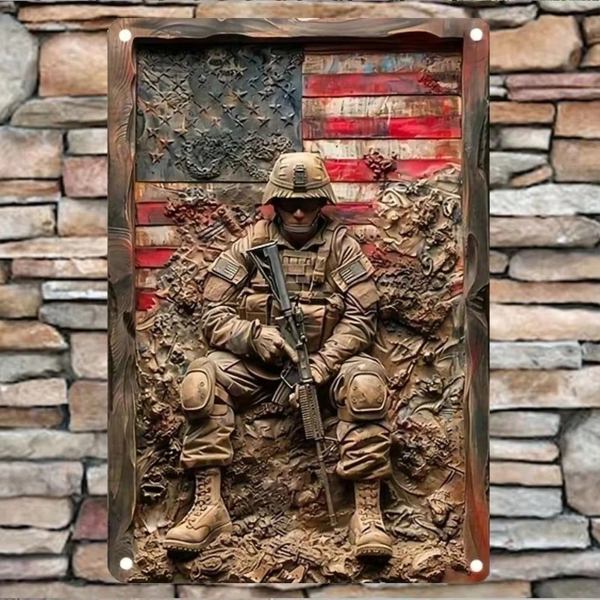 CIFbuy复古铁板浮雕乡村美国壁画耐用防潮家居办公装饰(TikTok、temu下自提)-9