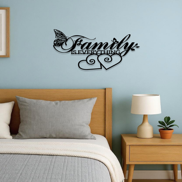 CIFbuy家庭就是一切金属标志简约墙壁艺术客厅卧室装饰 TikTok temu下自提-4