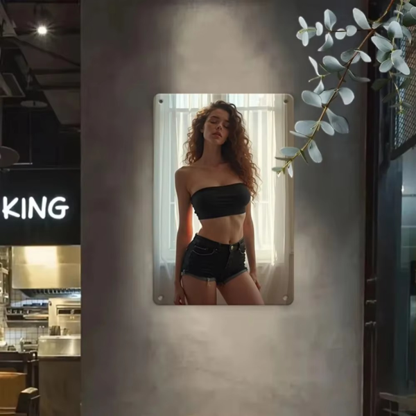 CIFbuy复古性感女神金属墙壁装饰铝板20x30厘米家居装饰厨房卧室花园酒吧卫生间适用（TikTok、temu下自提）-4