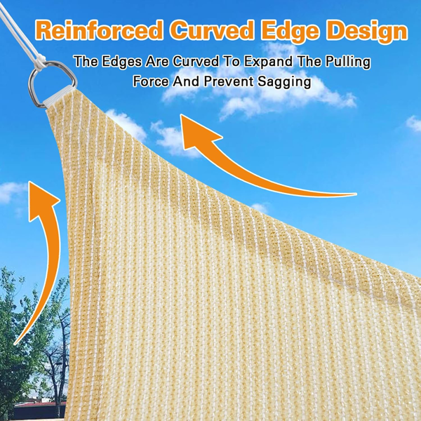 10'X10' 沙色HDPE遮阳帆-7