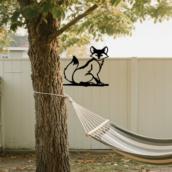 CIFbuy复古树桩墙饰 黑色铁制动物剪影艺术标牌 乡村农舍花园庭院室内外装饰（TikTok、temu下自提）-1