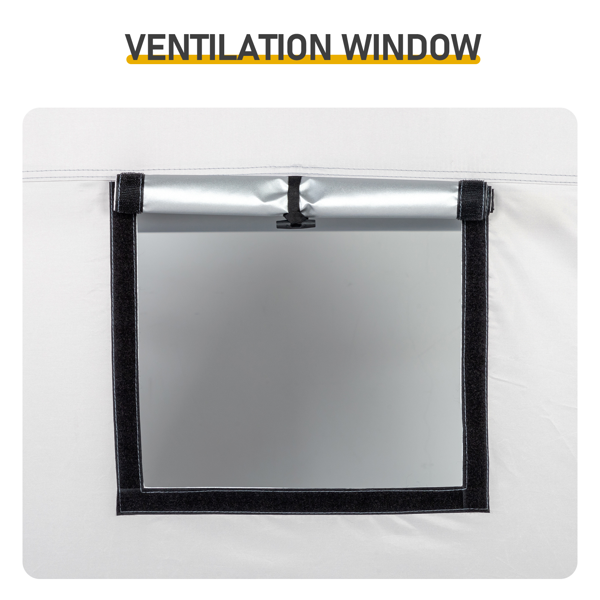 6.8X4.9FT 浅灰色 圆弧形 储物棚  双门(前侧和右侧) 内部配收纳袋 黑色玻纤杆框架 210DPU银胶牛津布 自行车储物棚 配拎包-8