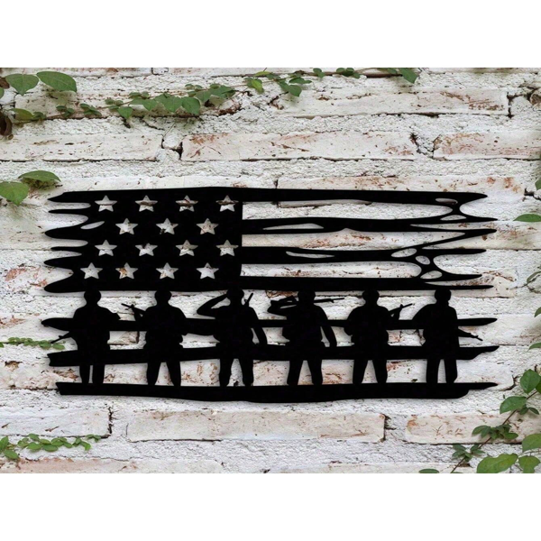 CIFbuy复古美国旗3件套墙面装饰铁制爱国星条自由女神家居礼品（TikTok、temu下自提）-7
