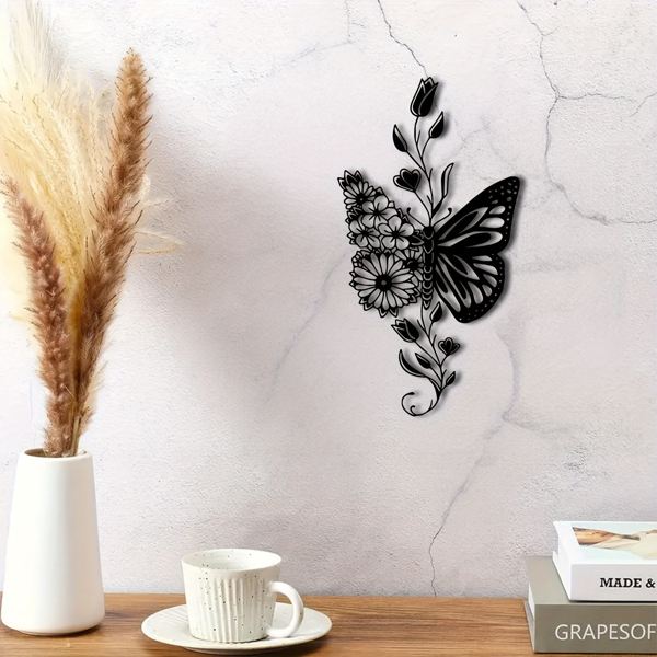 CIFbuy复古向日葵铁制墙饰手工锻造植物花园装饰适用于多房间(TikTok、temu下自提)-7