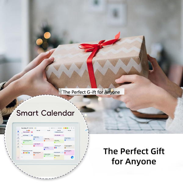 数字日历，15.6英寸电子墙面计划表与家务清单，触控式家庭日程管理器，支持日程安排、活动提醒及待办事项，含壁挂支架，智能日历完美适配2026年规划（白色边框款）-8