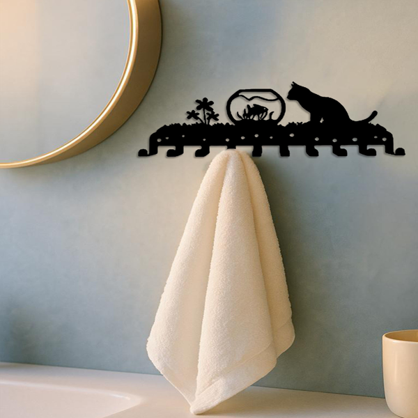 CIFbuy猫爪钥匙扣壁挂带5钩入口厨房收纳可爱装饰礼物（TikTok、temu下自提）-4