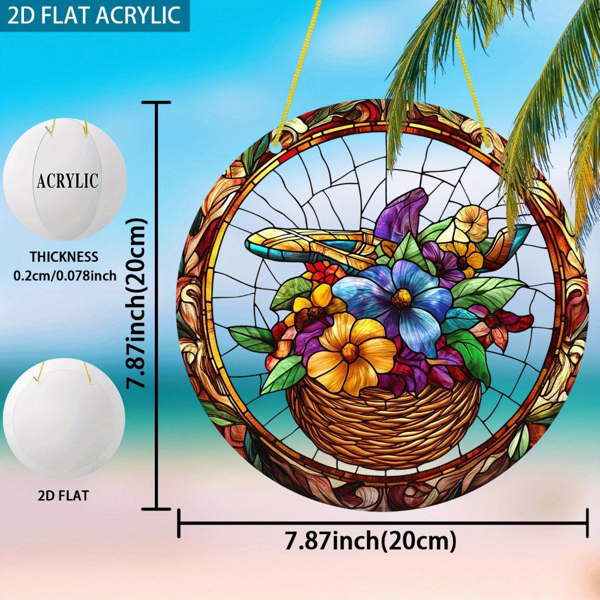 CIFbuy高清晰印花花篮亚克力挂饰透明装饰家居花园挂件(TikTok、temu下自提)-2
