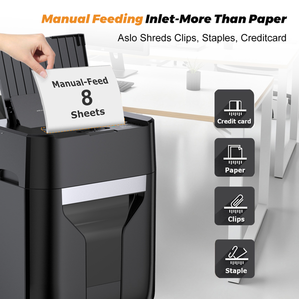 家用/办公120页自动进纸碎纸机，60分钟不间断运行，商用级重型碎纸机，带滚轮的交叉切割碎纸机，P-4安全等级，5.28加仑容量，噪音低于60分贝-5