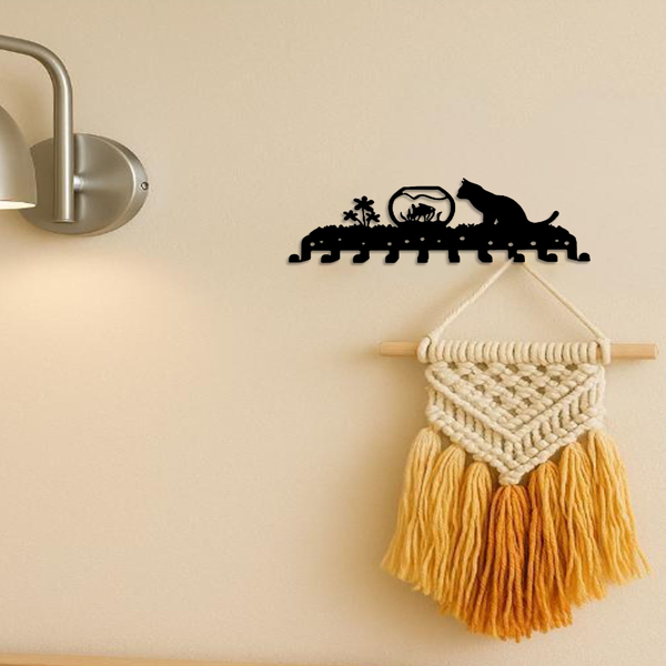 CIFbuy猫爪钥匙扣壁挂带5钩入口厨房收纳可爱装饰礼物（TikTok、temu下自提）-1