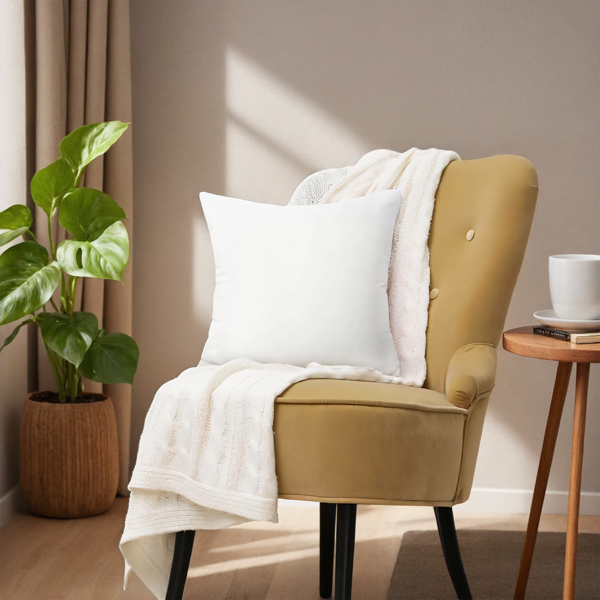 简约而不简单的基础款抱枕芯。一对20英寸白色枕芯，填充均匀，外形挺括。无论是放置在沙发上增添层次，还是置于床上作为靠垫，都能提供实用舒适的支撑。无枕套，随心而变。-5