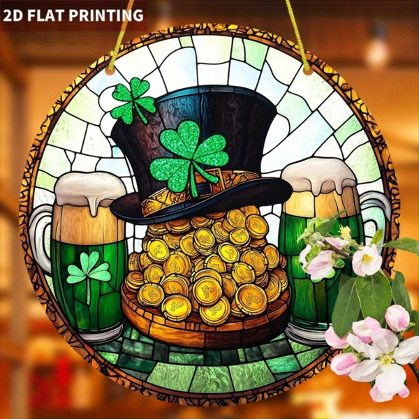 CIFbuy爱尔兰圣帕特里克节太阳捕手 花园家居装饰窗挂件（TikTok、temu下自提）-5