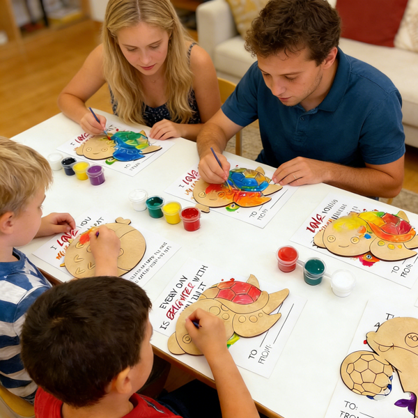 情人节儿童礼物 - 28 张情人节卡片套装，含美术用品 - 心形马赛克谷仓被子绘画工艺套装 - 适合课堂儿童男孩女孩礼物交换 - 情人节派对礼品-2