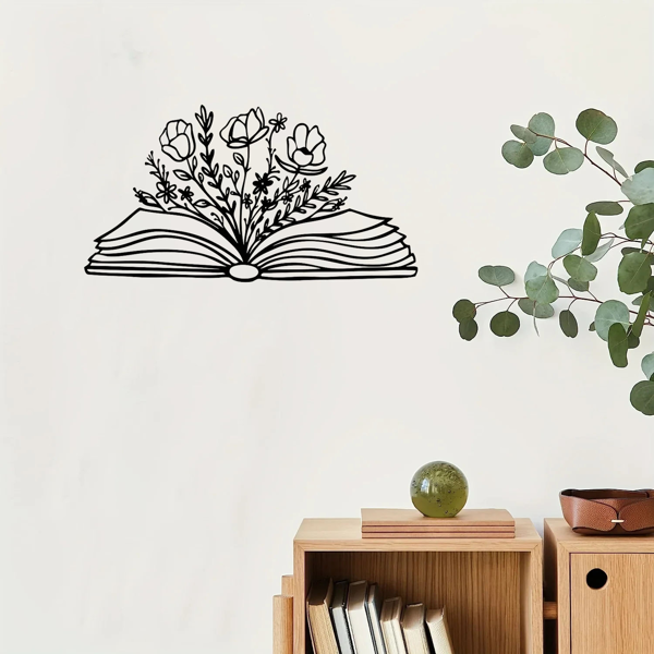 CIFbuy复古书页雕塑墙壁装饰 金属墙面艺术品 文学爱好者礼物（TikTok、temu下自提）-5