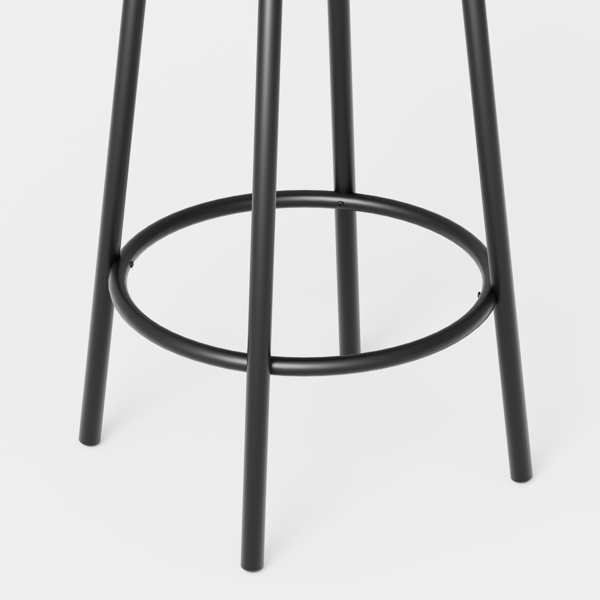 吧台桌椅套装，含4张吧台椅，PU软座带靠背，灰色，尺寸：长47.24英寸 x 宽23.62英寸 x 高35.43英寸-3