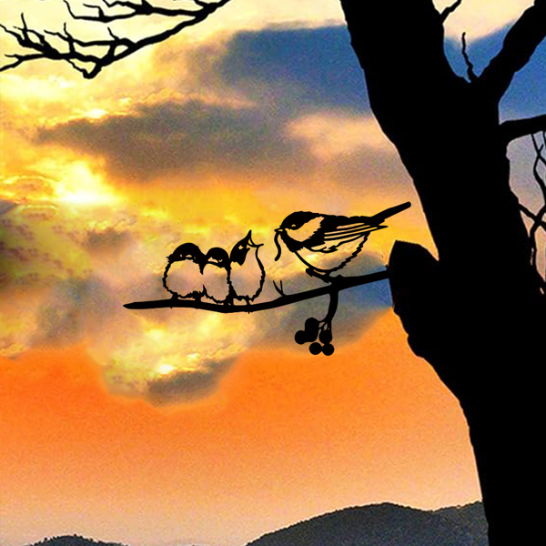 中文标题：CIFbuy复古麻雀墙面装饰 铁制花园庭院艺术雕塑 耐候户外庭院装饰礼物（TikTok、temu下自提）-4