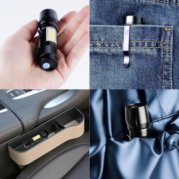 2 套可充电式小型LED手电筒野营手电筒工作灯-11