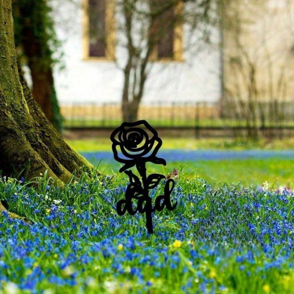 CIFbuy优雅防水玫瑰墓地纪念牌 花园石碑墓碑装饰 纪念装饰品（TikTok、temu下自提）-3