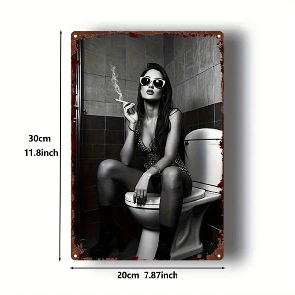 CIFbuy哥特复古裸体吸烟女性铝墙艺术装饰（TikTok、temu下自提）-3