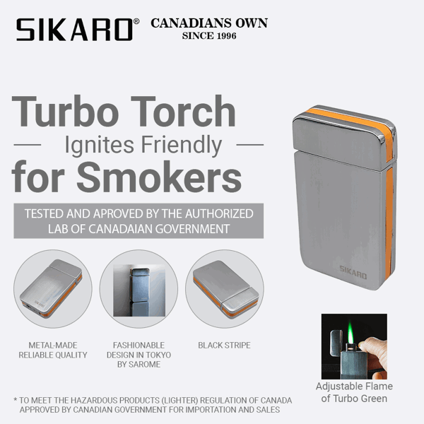 SIKARO®星空* 银面橘色边条日本设计时尚强力防风打火机雪茄香烟厨房户外可重复充气可调节火焰高度便携式-2