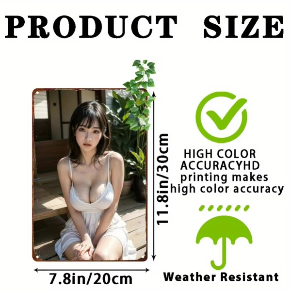 CIFbuy动漫女郎复古铝牌 客厅装饰 墙壁装饰 赠送礼物（TikTok、temu下自提）-4