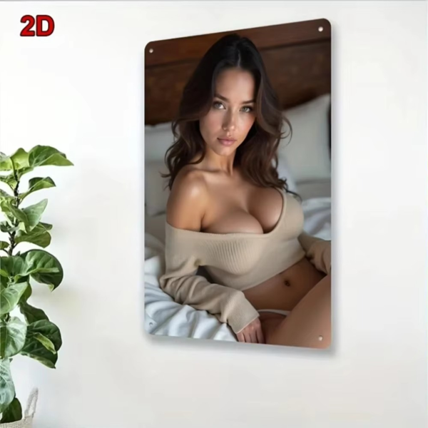 CIFbuy怀旧金属女郎装饰画 8x12英寸 铝制复古墙画 客厅卧室店铺装饰（TikTok、temu下自提）-6