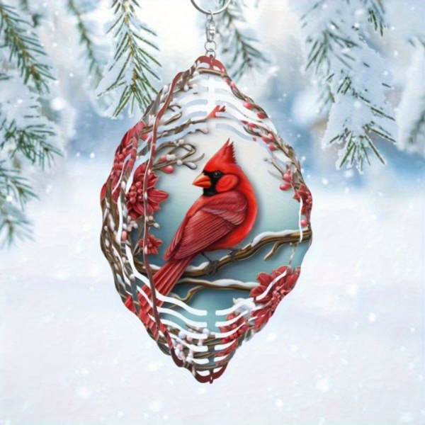 CIFbuy 炫彩红雀风动装饰带曼陀罗风铃 花园艺术户外庭院装饰（TikTok、temu下自提）-5