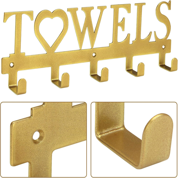 CIFbuy哥特风黑色铁制墙钩防锈涂层毛巾架浴室厨房门厅挂钩(TikTok、temu下自提)-1