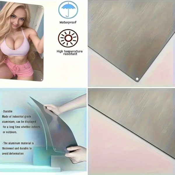 CIFbuy复古粉红内衣短裤图案铝制墙牌20x30厘米挂饰（TikTok、temu下自提）-6