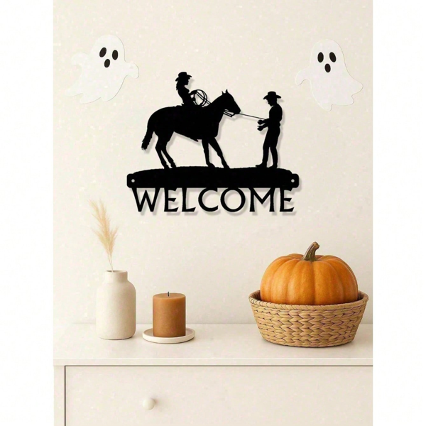 CIFbuy西部乡村风仿旧牛仔刺绣欢迎挂饰墙面装饰 (TikTok、temu下自提)-7